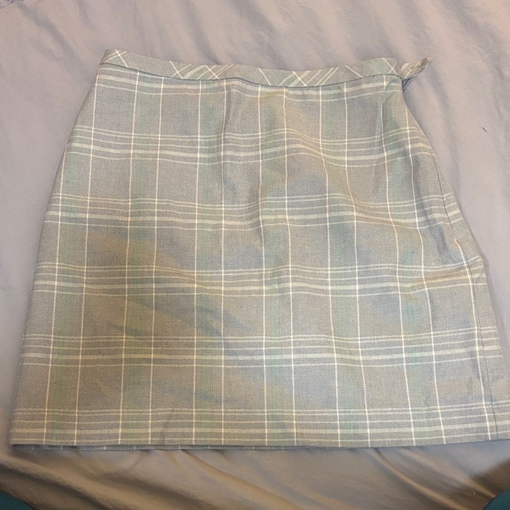 Banana Republic A-Line Skirt in Blue and White Plaid